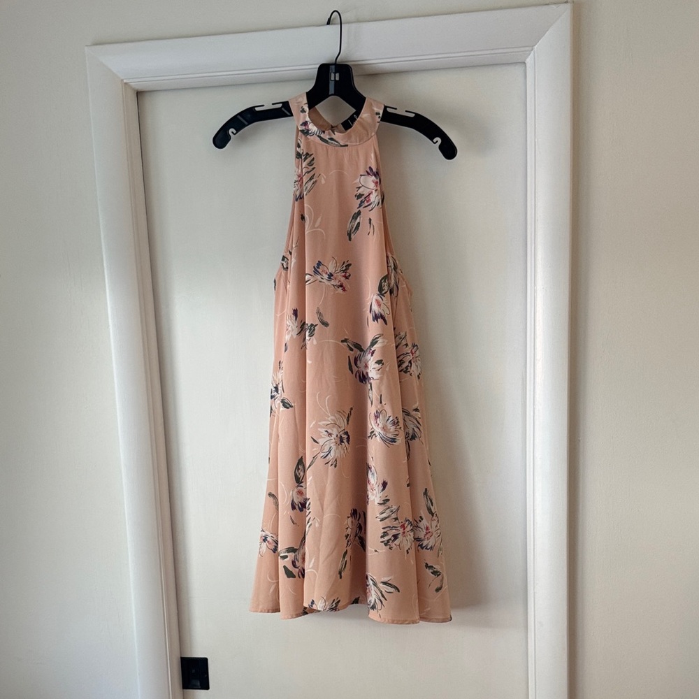 Lulu's Peach Floral Mini Dress